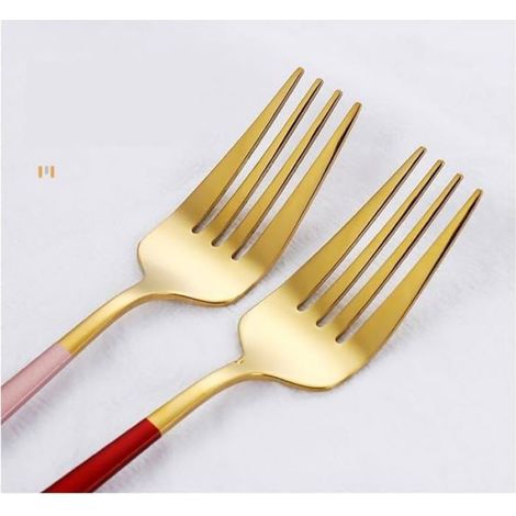 Ménagère - 24 Pièces - Acier Inoxydable Sans Nickel - Usage Quotidien Maison Restaurant Camping - 24 Pièces (1/4)