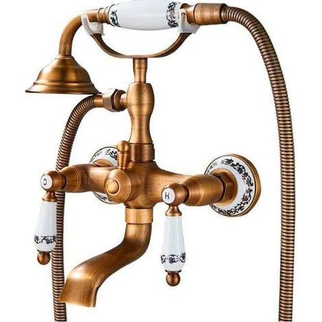 Retro-Zweigriff-Wandarmatur FLORINA altgold