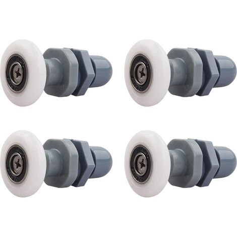 Sollbry Rodillos para mampara de ducha, 4 piezas de repuesto para puertas corredizas de vidrio (27 mm) (1/4)