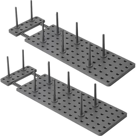 Lot de 2 supports d'assiettes pour tiroir - Organisateur de vaisselle réglable avec 16 supports - Pour assiettes, bols, tasses, couvercles de casserole - Rangement et rangement peu encombrants (1/5)