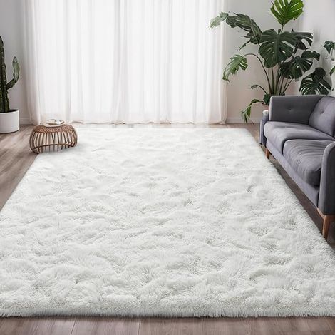 Tapis Salon Tapis Chambre 160x230CM, Dessous Antidérapant, Doux Moelleux (Blanc, 160x230cm) (1/5)