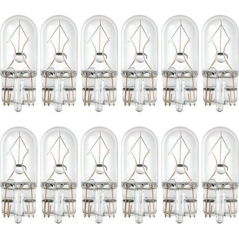 12 ampoules T10 halogène 12V, éclairage voiture intérieur, feu de position et plaque d'immatriculation (1/4)