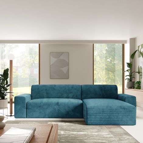 3-Sitzer-Wende-Ecksofa mit Truhe Fabio Hellblau