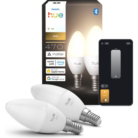Ampoule LED Flamme B39, 470lm, Pack de 2, Blanc Chaud (1/5)