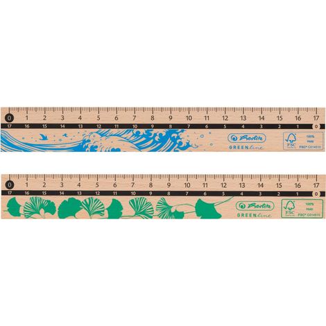 herlitz 50033614 - Righello in 100% legno FSC, 17 cm (1/2)