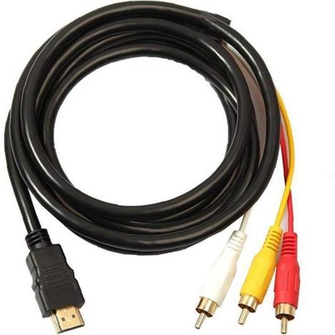 Câbles HDMI HDMI RCA 3 Câble HDMI Vers RCA Convertisseur Adaptateur Câble Cordon émetteur De Transmission à Sens Unique De HDMI 1,5m RCA DENUOTOP (1/4)