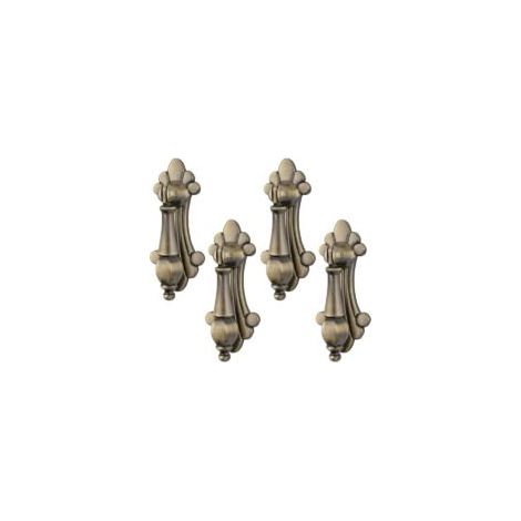 Set mit 4 Vintage-Hängegriffen aus geschnitzter Bronze-Zinklegierung für Schränke, Kommoden, Schubladen, Türen und dekorative Möbel - Crezuo (1/4)
