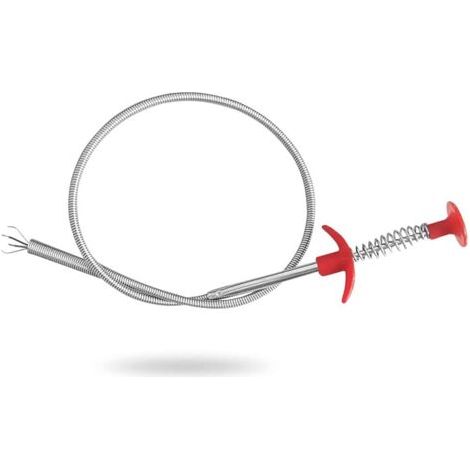 Outil de débouchage de canalisations à ressort de 60 cm, nettoyeur de canalisations en acier inoxydable, outils de débouchage d'égouts, outils de nettoyage pour évier de cuisine, salle de bain, (1/5)