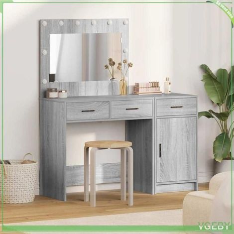 Table de toilette - 3334232 - Gris - Bois d'ingénierie - Bandes LED intégrées (1/5)