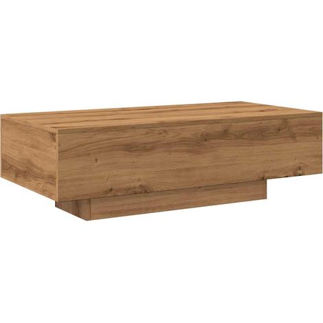 Mesa de centro de diseño rústico 100 x 49,5 x 31 cm madera de ingeniería color roble DEC038289