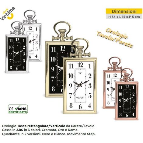 Orologio da Parete o Tavola in Abs Modello Tascabile 3 Colori Esterni 2 Interni (1/2)