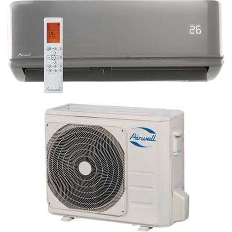 AIRWELL - Ensemble Climatisation avec Unité extérieure YDAB et Unité intérieure Murale HDMB Harmonia Gris 3,5 kW - AIRHARMONIA3,5KG