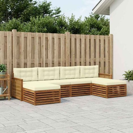 vidaXL Sofagarnituren mit Kissen 6 pcs Massivholz Akazie (1/5)