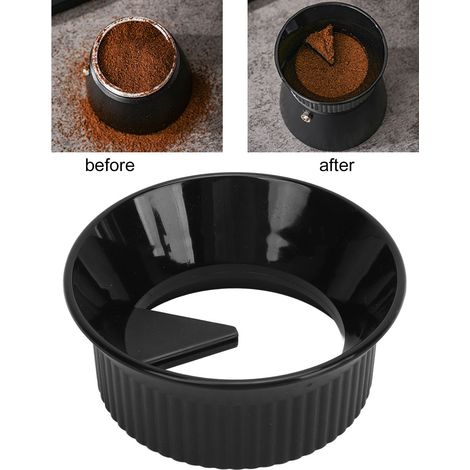 Distributeur de poudre pour cafetière Moka, anneau doseur pour cafetière, dispositif anti-remplissage de poudre, équipement universel pour café à simple et double valve, noir - pour trois personnes, 1 (1/5)