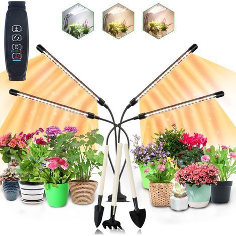 TAISHENGDA-lampe de plante, 80 LED Lampe de Croissance lumière de plante à spectre complet 3000k 5000k 660nm lampe de croissance avec minuterie, 10 niveaux, 3 modes pour plantes d'intérieur légumes (1/5)