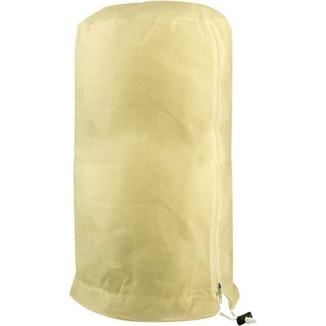 Couverture Chaude pour d'hiver Non Tissé Anti-Gel pour Végétation Extérieure Anti-Gel avec Fermeture Éclair Et Cordon De Serrage,Beige,60×80cm (1/5)