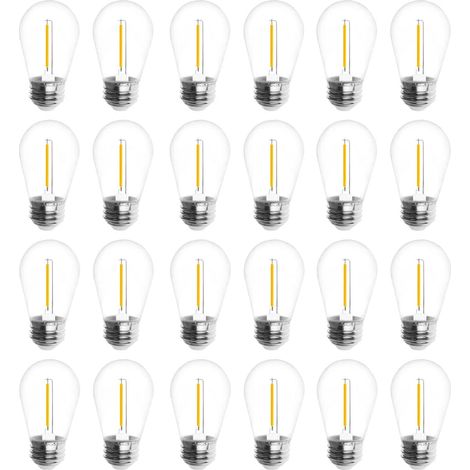 Lot de 24 ampoules S14 pour guirlandes lumineuses d'extérieur (patio), 2200 K, 1 W (1/5)