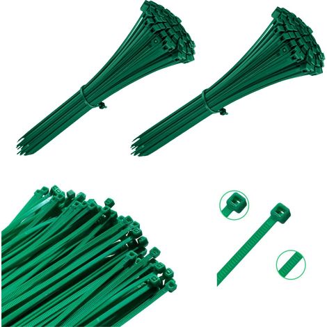 200 Attache Cable Universels VERT -3.6x200mm- Serre Cable et Collier de Serrage Plastique – Solution de Gestion de Câbles Efficace et Robuste - Attaches Cable Vert de Haute Qualité