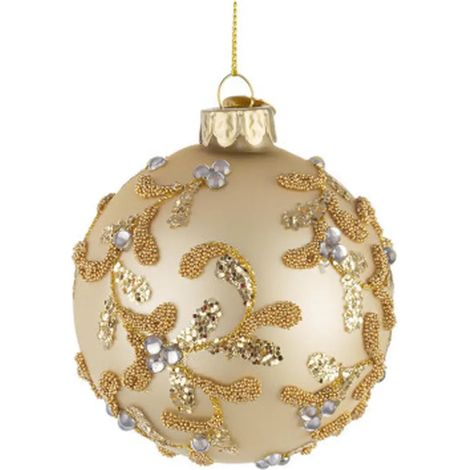 Esfera decorativa Floret de vidrio champagne 8 cm (1/3)