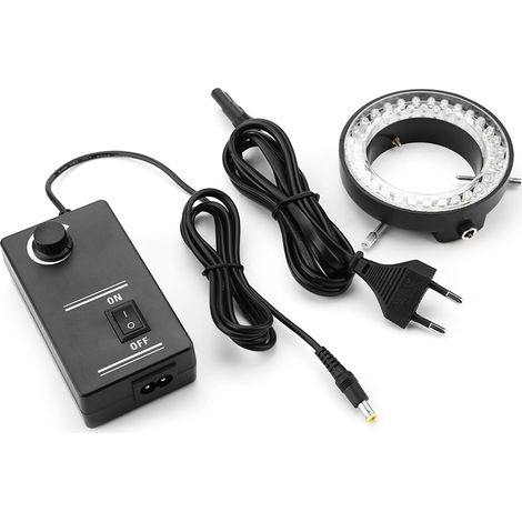 Lampe annulaire à luminosité réglable avec source lumineuse de 60 LED pour microscope 3,5 W (1/5)
