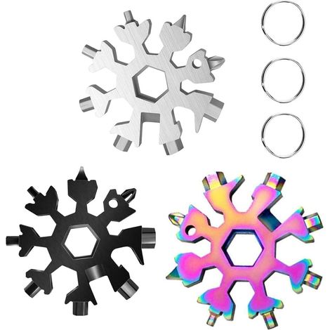 3 clés flocon 18-en-1 inox, tournevis PH/plat, décapsuleur (1/5)