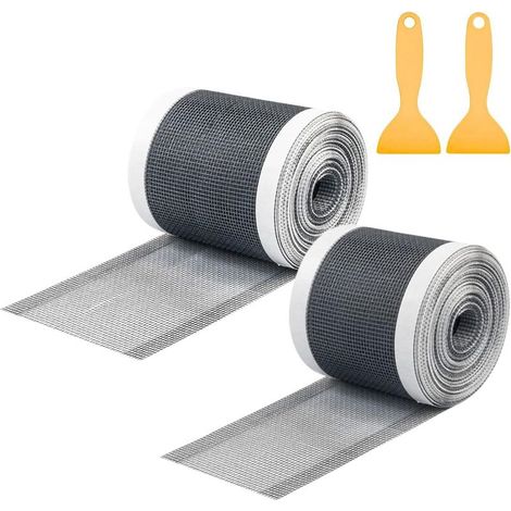 Lot de 2 filtres de douche - 7 cm x 10 m et 10 cm x 10 m - Avec spatule en plastique - Pour caniveau de douche, douche, baignoires (1/5)