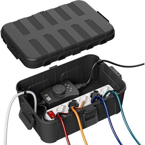 Scatola portacavi extra large impermeabile, grado di protezione IP54, scatola di sicurezza per cavi per uso esterno, scatola elettrica resistente alle intemperie per la protezione di prese e spine est