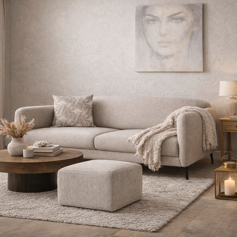 Schlafsofa 3-Sitzer aus beigem Leinenstoff - Venus
