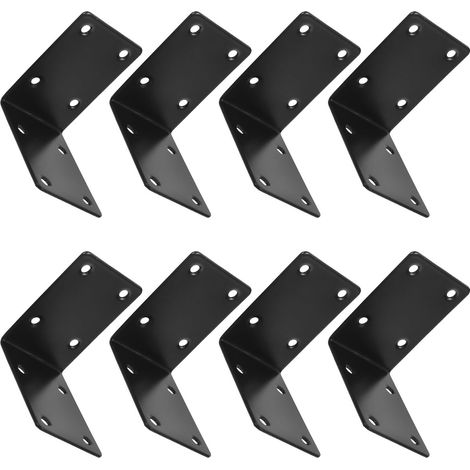 (8pièces Équerres Angle Acier Inoxydable Noir pour Jardinières Support Lourd Fixation Renforcée pour Coins de Meubles Étagères et Bacs à Plantes (1/5)