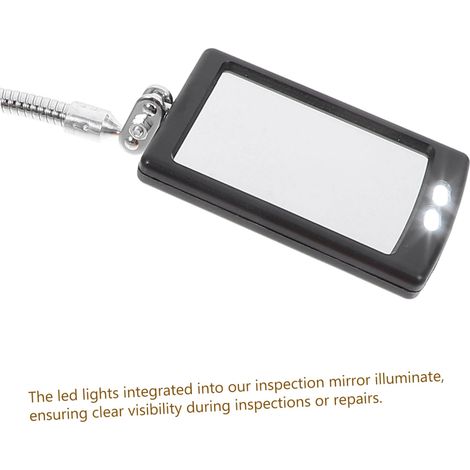 Specchio di ispezione a LED sotto lo strumento di ispezione dell'auto Specchio di ispezione per meccanico Specchio di ispezione con luce Specchio meccanico Specchio pieghevole Strumenti in acciaio ino (1/4)