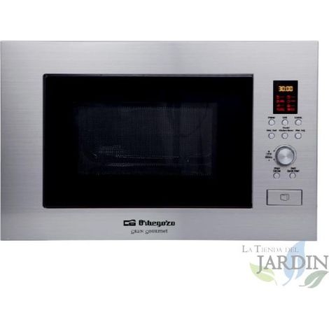 Microondas Integrable Orbegozo 900W, 23L, Grill 1000W, Acero Inoxidable