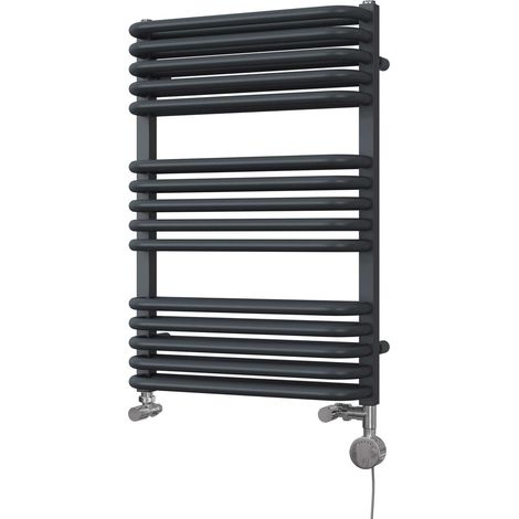 Crossmoor - Anthracite Dual Fuel Towel Rail H736mm x W500mm Thermostatic (1/3)