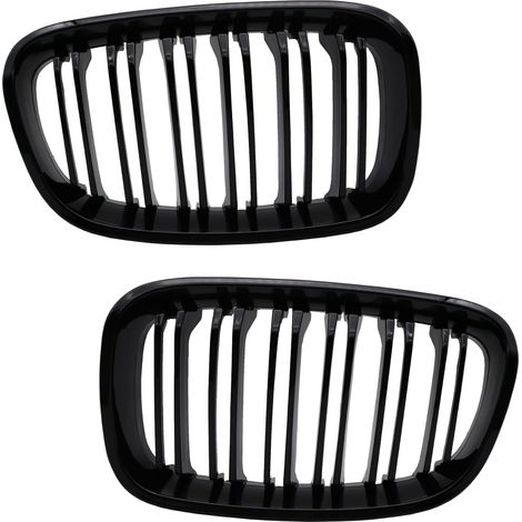 Calandre avant de rein Compatible avec Série 1 F20 F21 2011 2012 2013 2014 Noir brillant calandre avant radiateur double nervure - une paire (1/5)