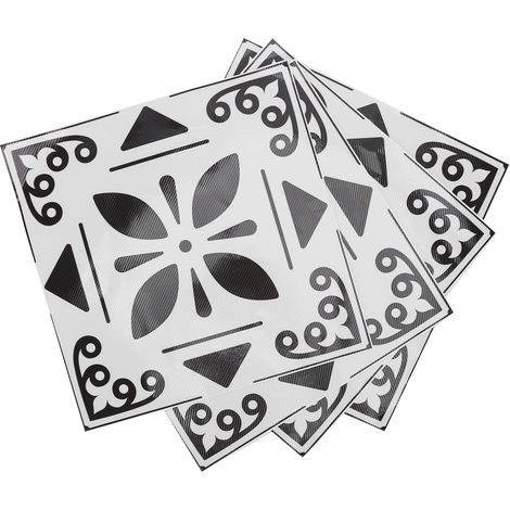 Lot de 4 autocollants pour carrelage anti-huile, imperméables, antidérapants, résistants aux rayures et à la corrosion, faciles à coller et à décoller pour le sol de la cuisine et de la salle de bain. (1/5)