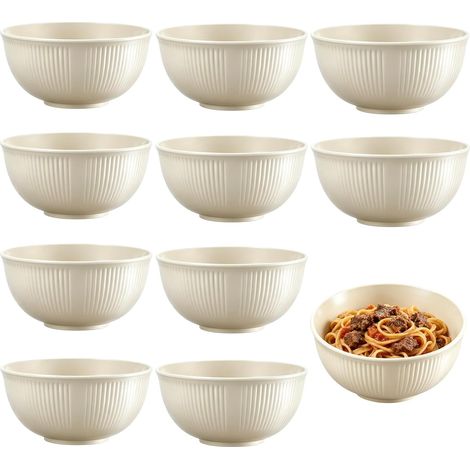 10pcs Bols À Céréales 700ml Bol Petit Déjeuner, Bols De Céréales Bol cereales Bol En Plastique Bol Plastique Reutilisable Incassable Saladier Bol À Soupe Pour Salade, Céréales, Soupe
