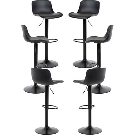 Packs Taburetes Cocina - Pack 6 Taburetes Delvo - Negro (1/4)
