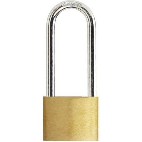 Lucchetto ad arco lungo in ottone con chiavi uguali 40 mm. N. 1