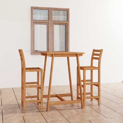 Ensemble de bar d'extérieur 3 pcs Bois d'acacia massif