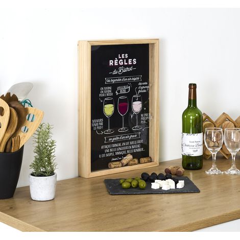 Cadre Collecteur Bouchon - Cook Concept - Bistrot - Illustré - Noir