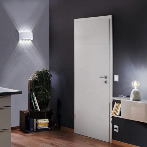 Luminaire mural LED 8W IP65 réglable blanc, éclairage intérieur/extérieur orientable haut/bas, pour maison chambre salon couloir escalier (1/4)