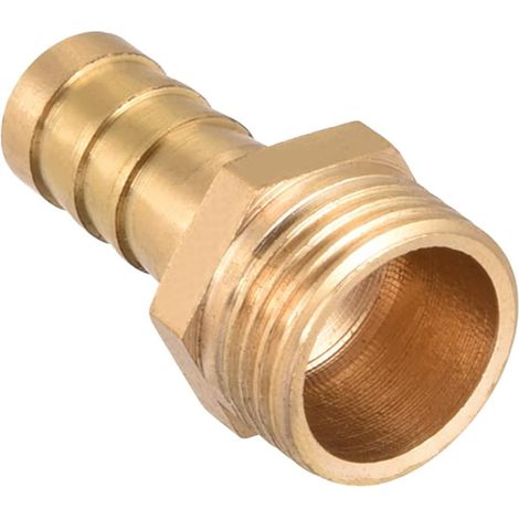 10mm Barbe à G3/8 Filet Mâle Tuyau Droit Laiton Raccord Or (1/5)