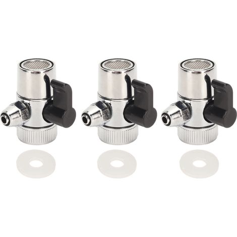 Adaptateur de robinet d'évier en métal, 3 pièces, G2.5/8, Valve de dérivation universelle, Installation facile, adaptateur de robinet d'évier en métal (1/5)