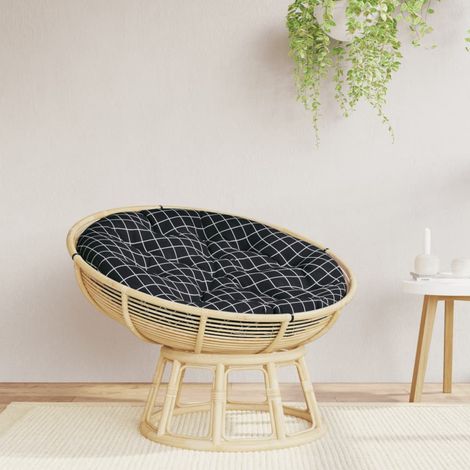 vidaXL Coussin rond motif à carreaux noir Ø 100 x11 cm tissu oxford