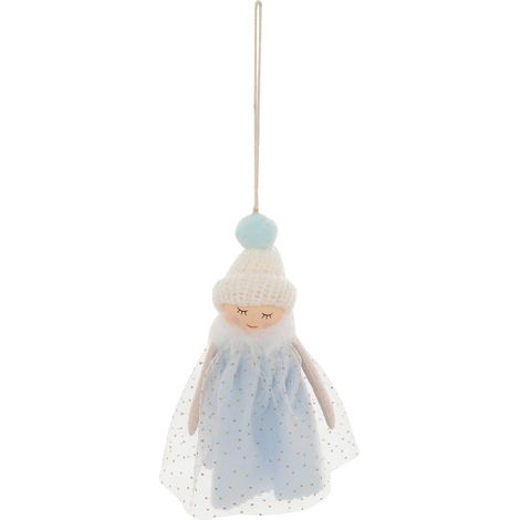 Soggetto ragazza in legno h.15cm blu - Atmosphera créateur d'intérieur
