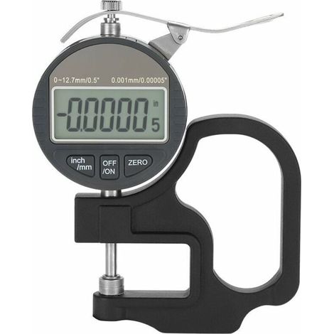 Jauge d'épaisseur numérique, Mesureur d'épaisseur électronique avec grand écran LCD, Outil de mesure d'épaisseur pour ruban de tissu en papier, avec plage de mesure 0-12,7 mm,de (1/4)