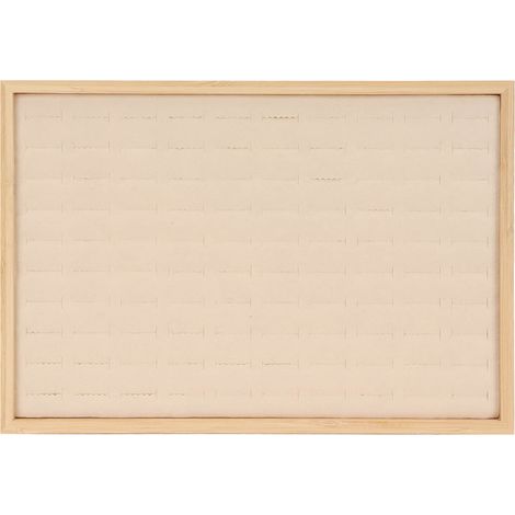 Écrin de rangement pour bijoux 100 alvéoles, organiseur de tiroir multifonction, présentoir pour bagues, boutique et salon, beige (1/5)