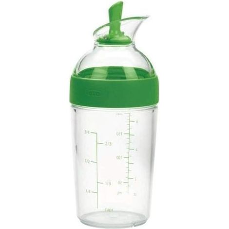 Good Grips – Shaker à vinaigrette compact - Shaker pour sauce salade - Bouteille transparente - verte (1/5)