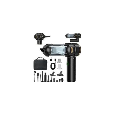 Aspirateur sans fil 4-en-1 puissant (25 000 Pa, 220 000 tr/min), 3 vitesses réglables, idéal pour voiture, cuisine, bureau, canapé, ordinateur et poils d’animaux – couleur or jaune (1/5)