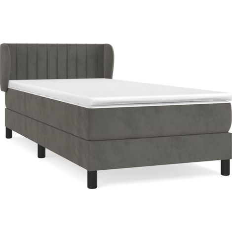 Maison Exclusive - Boxspringbett mit Matratze Dunkelgrau 90x200 c (1/5)