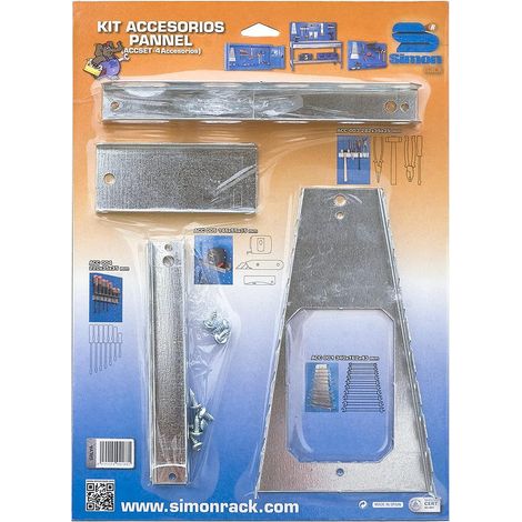 Simon Rack - Confezione da 4 accessori per pannello officina ACC010